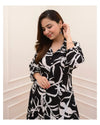 Women Black Cotton Floral Printed Kurta Pant Set