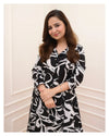 Women Black Cotton Floral Printed Kurta Pant Set