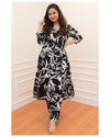 Women Black Cotton Floral Printed Kurta Pant Set