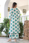 Blue Polka Dot Printed Kurta with Bottom Set