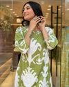 Green Women Floral Printed Kurta Palazzo Set