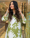 Green Women Floral Printed Kurta Palazzo Set